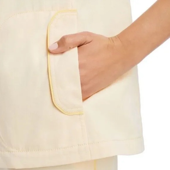 Tory Burch 🐆 Cotton Twill Safari Shirt in Iced Lemon NWT - Picture 4 of 12